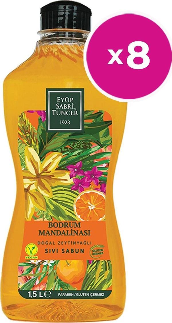 Eyüp Sabri Tuncer Bodrum Mandalinası Z.yağlı Sıvı Sabun 1,5 Lt X 8 Adet - Image 1