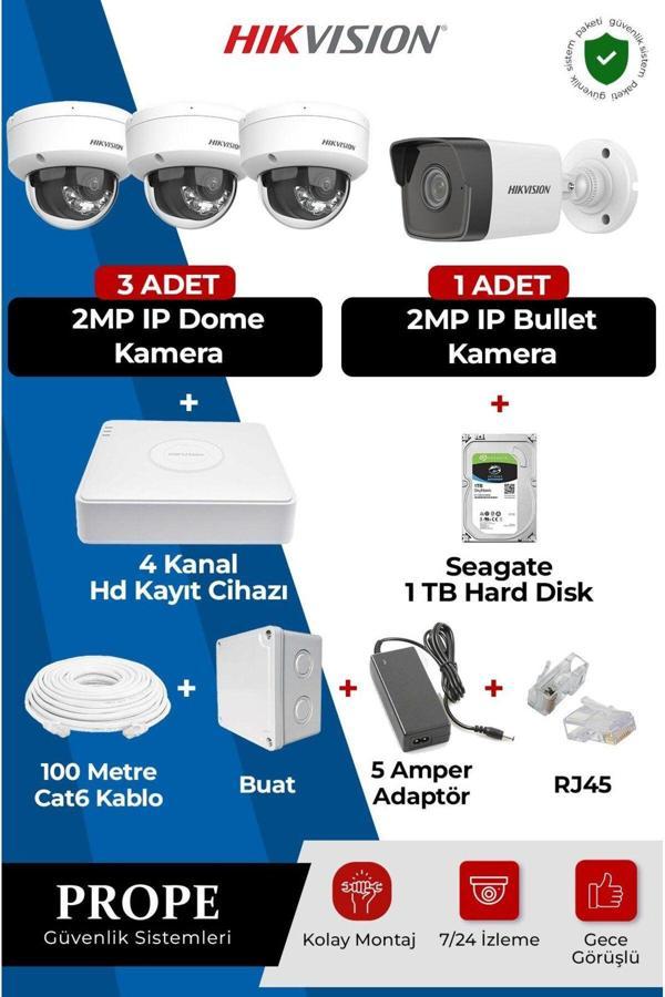 Hikvision Hıkvısıon 4 Kameralı Full Sistem Paketi - Image 1