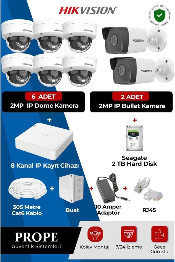 Hikvision 8 Kameralı Ip Full Sistem Paketi - Image 1