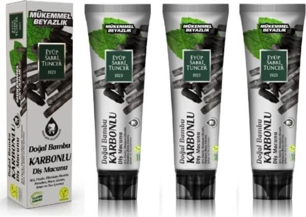 Eyüp Sabri Tuncer Doğal Bambu Aktif Karbonlu Diş Macunu 75 Ml X 3 Adet - Image 1