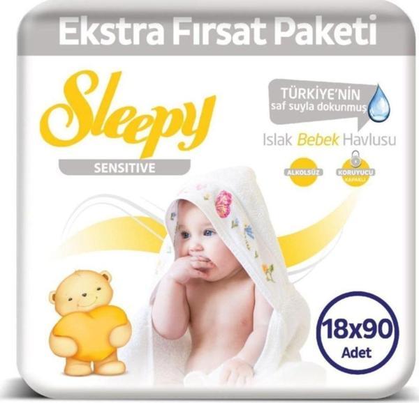 Sleepy Sensitive Islak Havlu 18X90 Lı 1620 Yaprak - Image 1