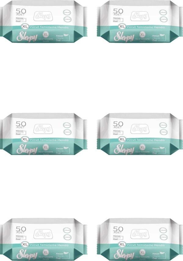 Sleepy Xl Vücut Temizleme Mendili 50 Li X 6 (toplam 300 Adet Mendil) - Image 1