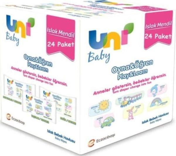 Uni Baby Oyna&Öğren Islak Mendil 24'lü Paket 1248 Yaprak - Image 1