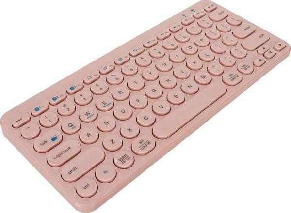 Coverzone B380 Bluetooth Bağlantılı Ince Tasarım Ipad Ile Uyumlu Telefon Tablet Için Q Klavye Pembe - Image 1