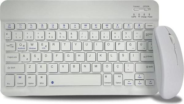 Coverzone Bluetooth Kablosuz Ingilizce Klavye Ve Fare Şarj Edilebilir Alüminyum Alaşımtaşınabillir Midiklavye - Image 1
