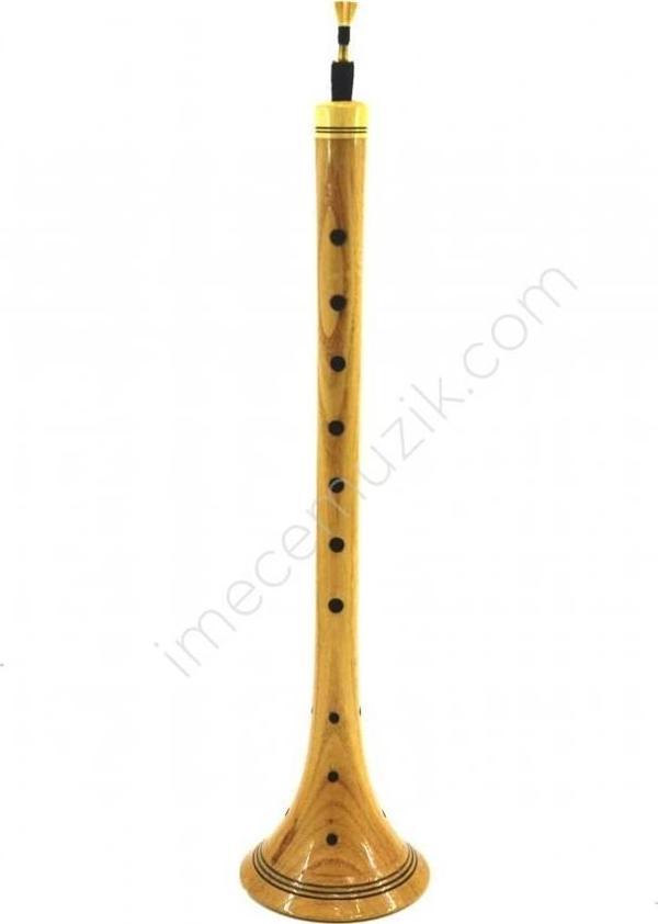 VERNİKLİ ZURNA BÜYÜK BOY 33.5 CM - LA + BORU + HALKA + 3 ADET YEDEK KAMIŞ - Image 1