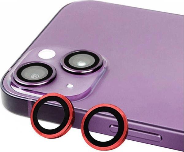 Coverzone Iphone 14 Plus Ile Uyumlu Profesyonel Kamera Lens Koruma Camcov Kırmızı - Image 1
