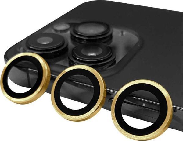 Coverzone Iphone 14 Pro Max Ile Uyumlu Profesyonel Kamera Lens Koruma Camcov Gold - Image 1