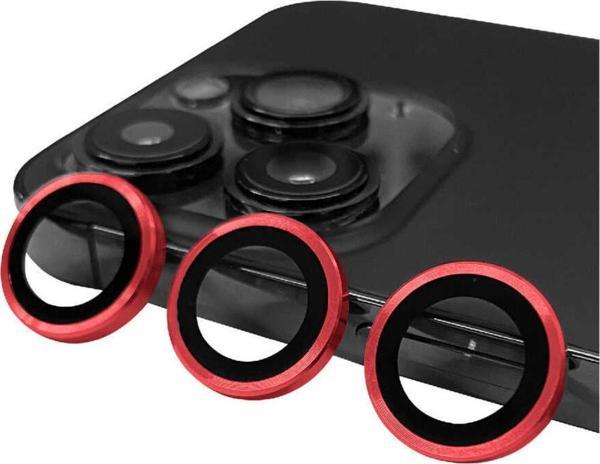 Coverzone Iphone 14 Pro Max Ile Uyumlu Profesyonel Kamera Lens Koruma Camcov Kırmızı - Image 1
