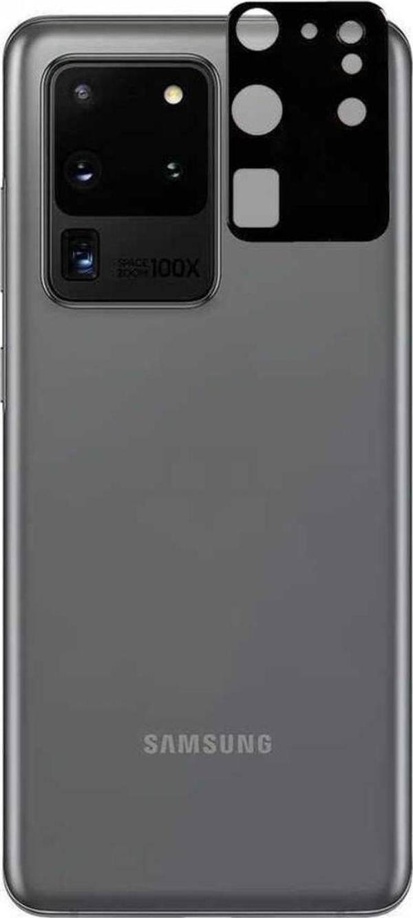 Coverzone Samsung Galaxy S20 Ultra Ile Uyumlu 3d Kamera Lens Koruma Z-panoply Tam Kaplayan Kamera Koruma Siyah - Image 1
