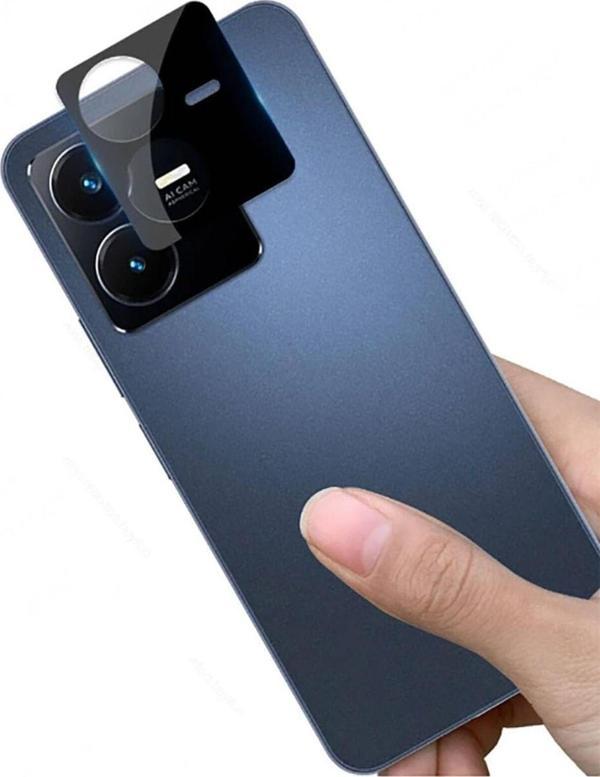 Coverzone Vivo Y22 ile uyumlu Kamera Lens Koruma Camı Toz ve Kirden Koruyan Siyah Kamera Camı - Image 1