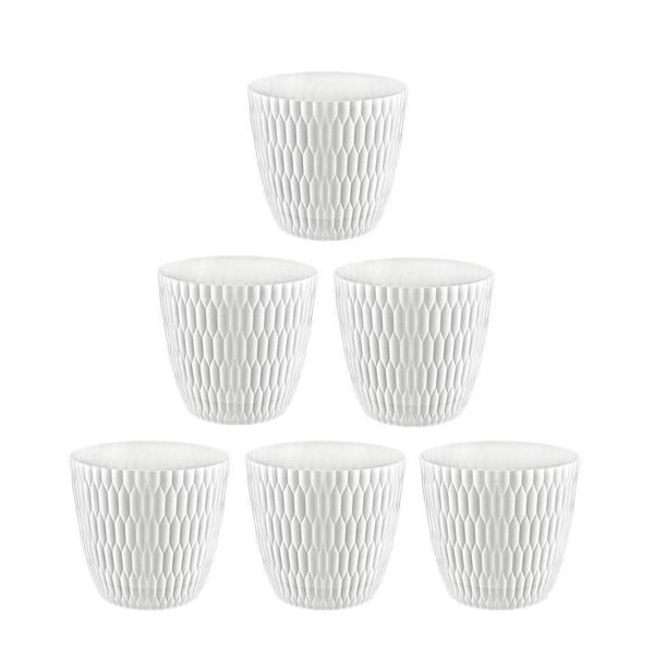 Omnipazar SY-5445 6,5 Lt Beyaz Decora Desenli Saksı 6 Adet  - Image 1