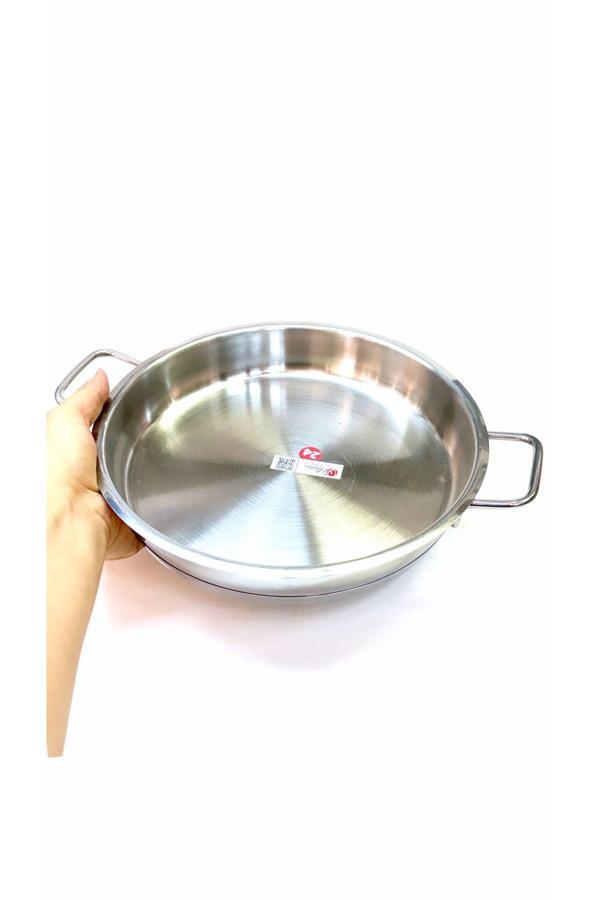 Trendbull Paslanmaz Çelik Yapıştırmaz Kalın Taban Dik Yumurta Sahanı 24 Cm - Image 1