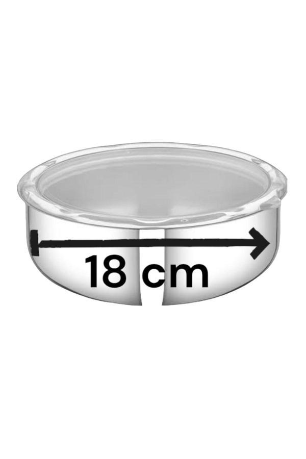 Trendbull Paslanmaz Çelik Saklama Kabı Mika Kapaklı 18 Cm - Image 1
