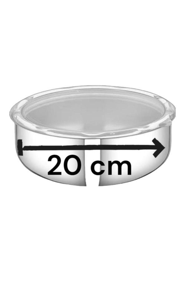 Trendbull Paslanmaz Çelik Saklama Kabı Mika Kapaklı 20 Cm - Image 1
