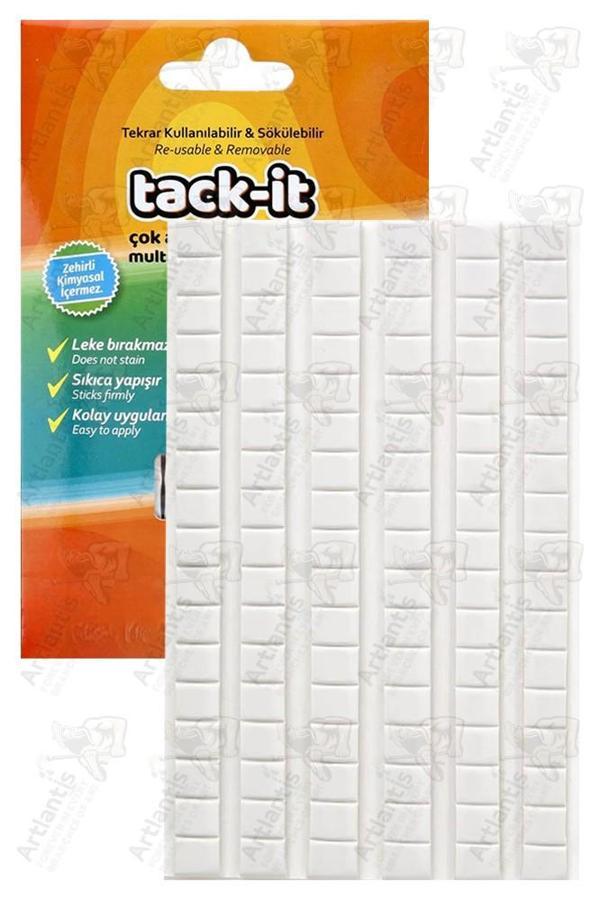 Hamur Yapıştırıcı Tack-it 50gr 1 Paket 65 Parça Macun Sakız Yapıştırıcı Takıt Çerçeve Afiş Duvar İz Bırakmaz Sökülebilir - Image 1
