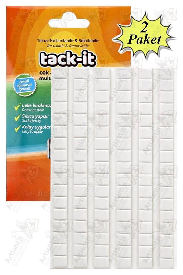 Hamur Yapıştırıcı Tack-it 50gr 2 Paket 65 Parça Macun Sakız Yapıştırıcı Takıt Çerçeve Afiş Duvar İz Bırakmaz Sökülebilir - Image 1