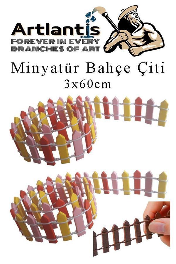 Mini Bahçe Çiti Kırmızı 3x60cm 2 Adet Dekoratif Minyatir Bahçe Çiti Okul Proje Teraryum Mini Ev Bahçe Çit - Image 1