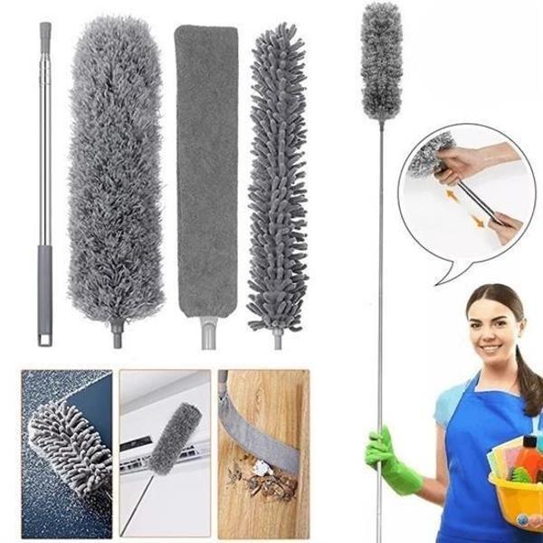 BUFFER® Teleskopik 3'lü Mop Toz Alma Püskülü Çok Fonksiyonlu Temizlik Seti - Image 1
