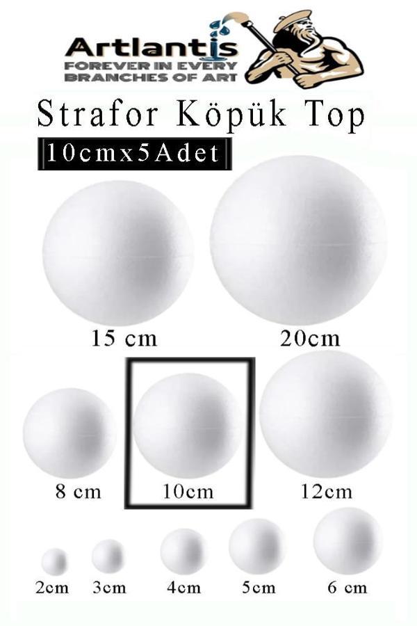 Strafor Köpük Top 10 cm 5 Adet Köpük Top Küre Toplar Yuvarlak Strafor Köpük Top Okul Deney Hobi Sanat - Image 1