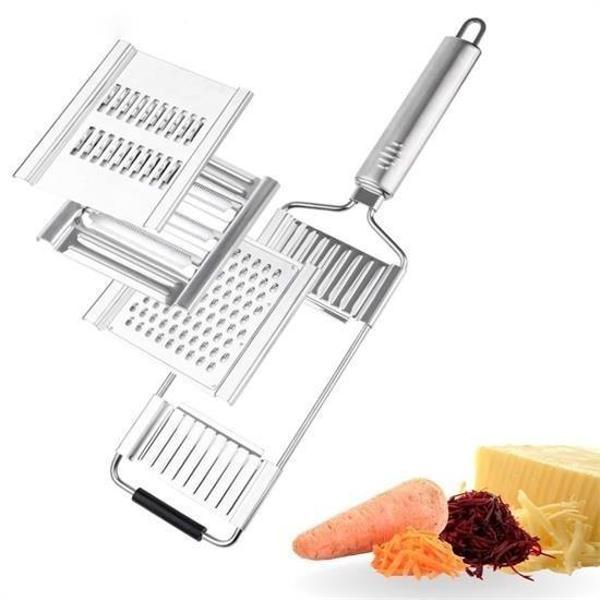 BUFFER® Ayarlanabilir 3 Farklı Başlıklı Tutmalı Sebze Dilimleyici Peynir Rendeleyici Aparat - Image 1