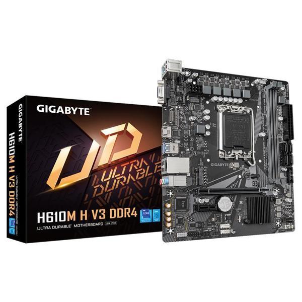 GIGABYTE H610M-H-V3 DDR4 3200MHZ 1XVGA 1XHDMI 1XM.2 USB 3.2 MATX 1700P (12. / 13. VE 14. NESİL İŞLEMCİ UYUMLU) - Image 1