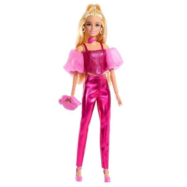 Barbie Deluxe Style, Metalik Pembe Kıyafetli Bebek JFP40 - Image 1