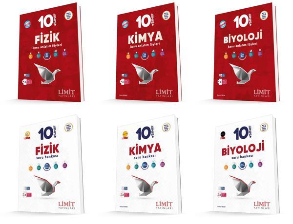 Limit 2026 10. Sınıf Fizik + Kimya + Biyoloji Konu Kaf + Soru Seti 6 Kitap Güncel Müfredat - Limit Yayınları - Image 1