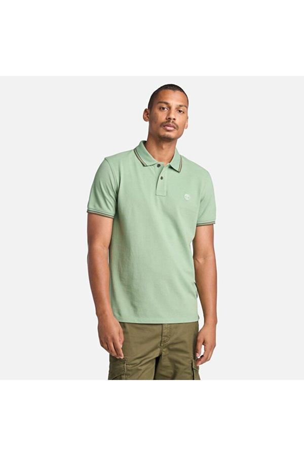 Timberland Mıllers Rıver Tipped Pique Short Sleeve Erkek Yeşil Tshirt Tb0A5W4Yec61 - Image 1