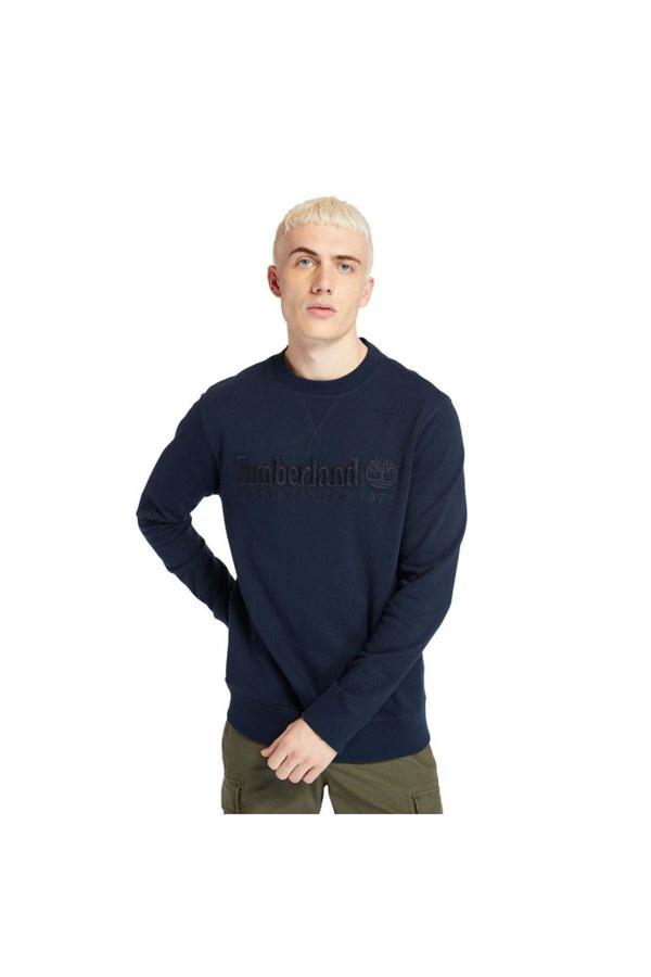 Timberland Establıshed 1973 Embroidered Logo Crew N Erkek Lacivert Sweatshirt Tb0A2Feq4331 - Image 1