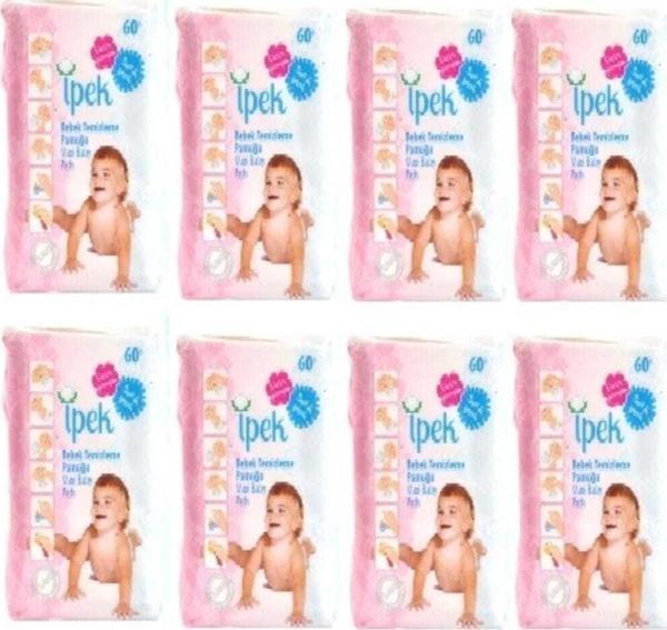 İpek Maxi 60'lı 8 Paket Bebek Temizleme Pamuğu - Image 1