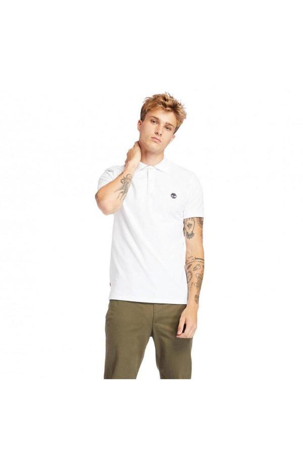 Timberland Erkek Ss Millers River Pique Beyaz Polo  Tb0A26N4100 - Image 1