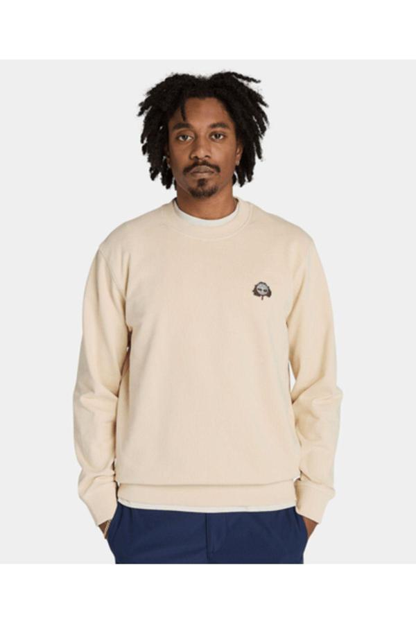 Timberland Tree Logo Patch Crewneck Erkek Bej Sweatshirt Tb0A6Hhkefl1 - Image 1