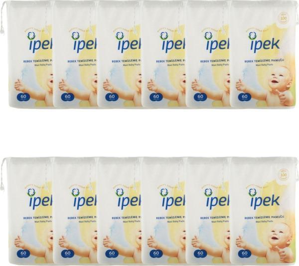 İpek Maxi 60'lı 12 Paket Bebek Temizleme Pamuğu - Image 1