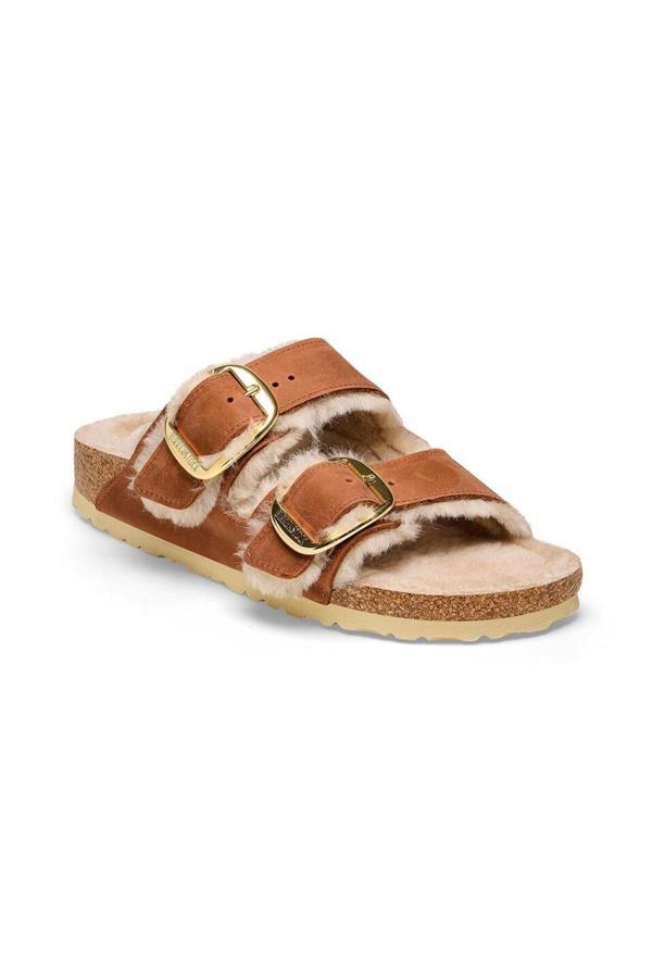 Birkenstock Bırkenstock Arızona Bıg Buckle Shearlıng Leoı Kadın Kahverengi Terlik 1025441-20087 - Image 1