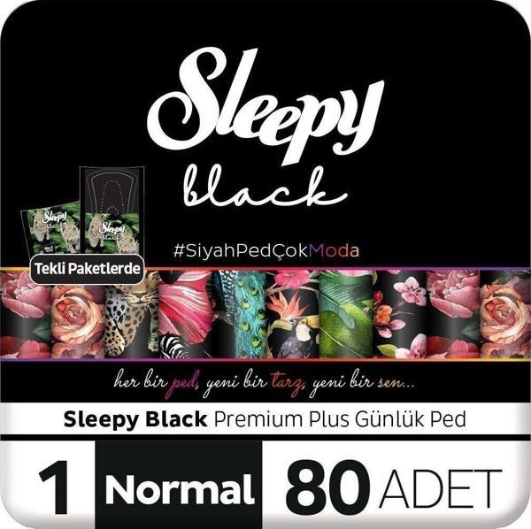 Sleepy Black Premium Plus Günlük Ped Normal 80 Adet Ped - Image 1