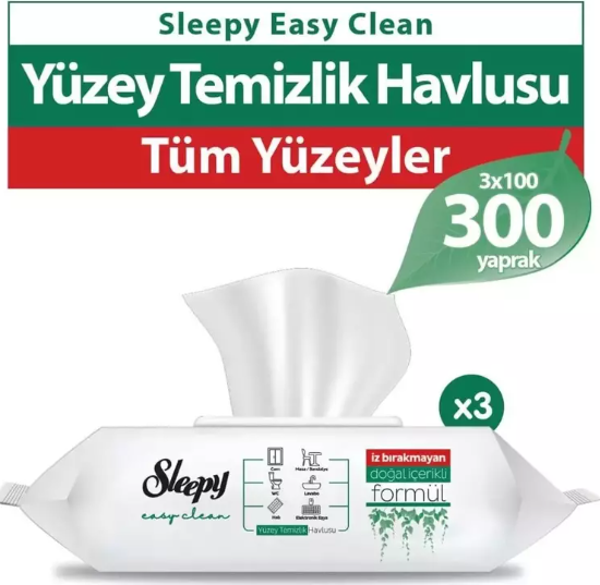 Sleepy Easy Clean Yüzey Temizlik Havlusu 3x100 (300 Yaprak) - Image 1