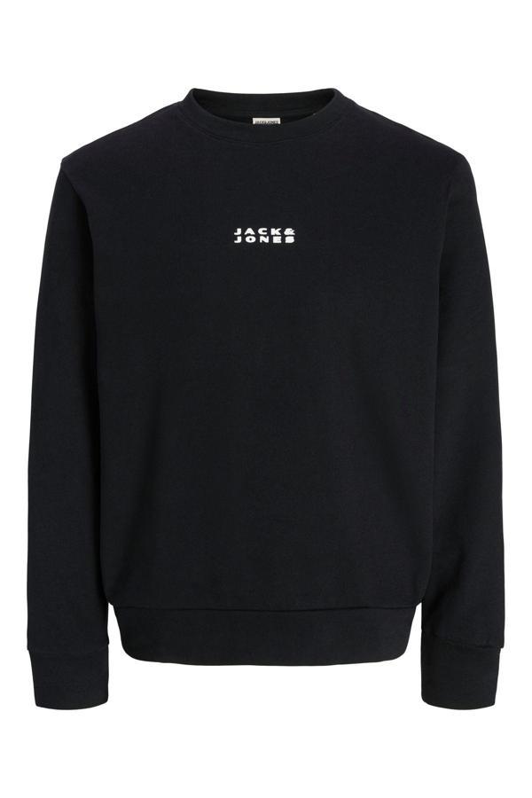 Jack&Jones Jack Jones Jcostance Sweat Crew Neck Pls Erkek Siyah Büyük Beden Sweatshirt 12289125-02 - Image 1
