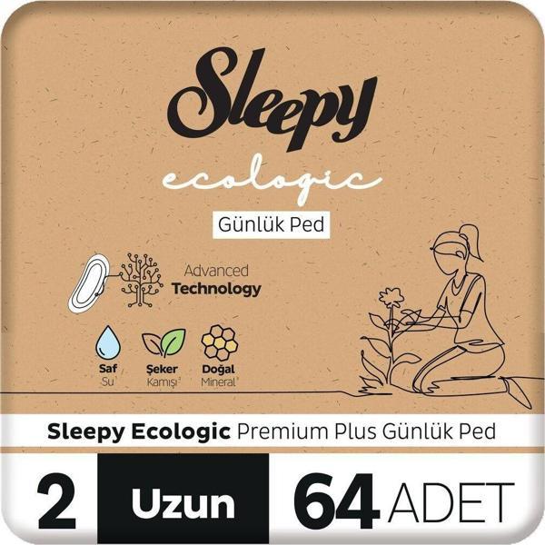 Sleepy Ecologic premium Plus Günlük Ped Uzun 64 Adet Ped - Image 1