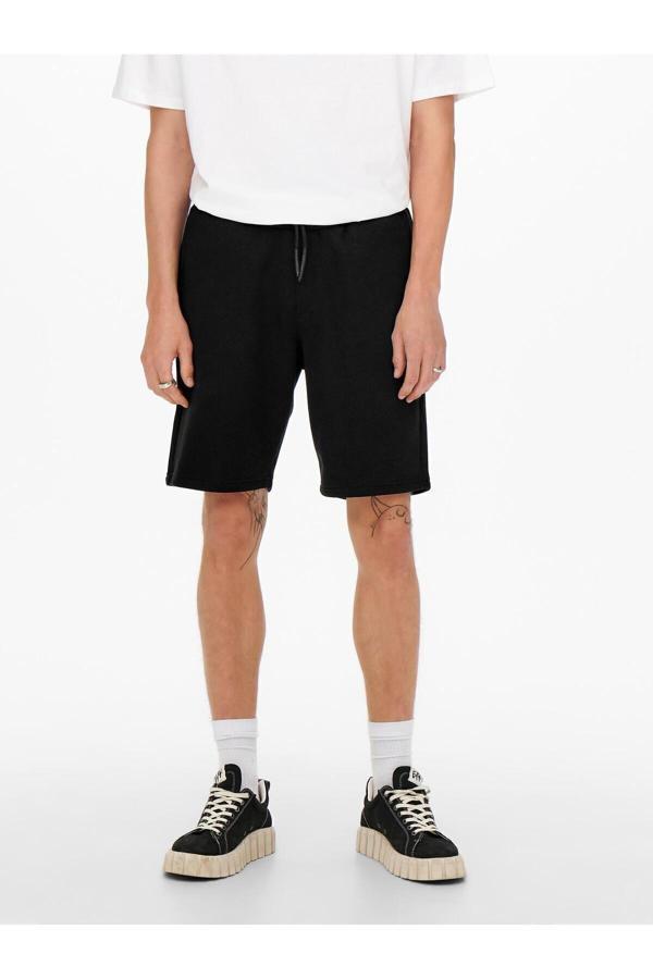 Only & Sons Ceres Sweat Shorts Noos Erkek Siyah2 Deniz Şortu 22019490-02 - Image 1