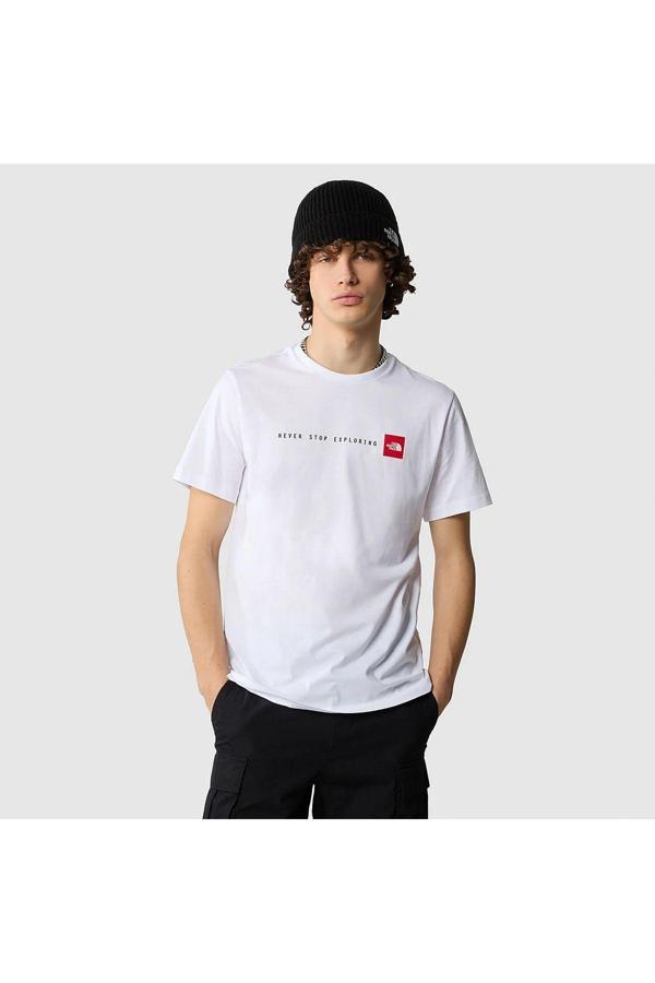 The North Face M Ss Never Stop Explorıng Tee Erkek Beyaz Tshirt Nf0A87Nsfn41 - Image 1