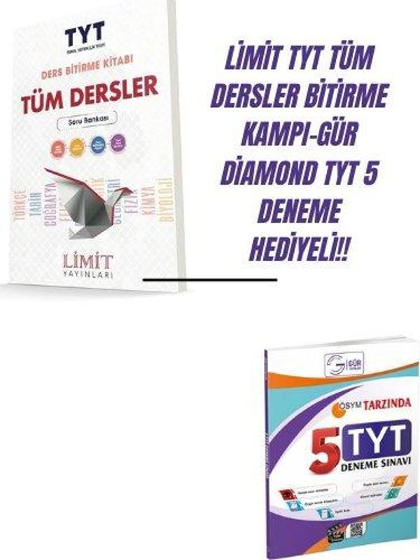 LİMİT YAYINLARI TYT TÜM DERSLER BİTİRME KAMPI-GÜR YAYINLARI TYT 5 DENEME HEDİYELİ!!! - Limit Yayınları - Image 1