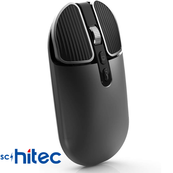 Schitec M203 Çift Modlu Taşınabilir Optik Kablosuz 2.4GHz ve Bluetooth Bağlantılı Süper Sessiz Mouse Siyah - Image 1