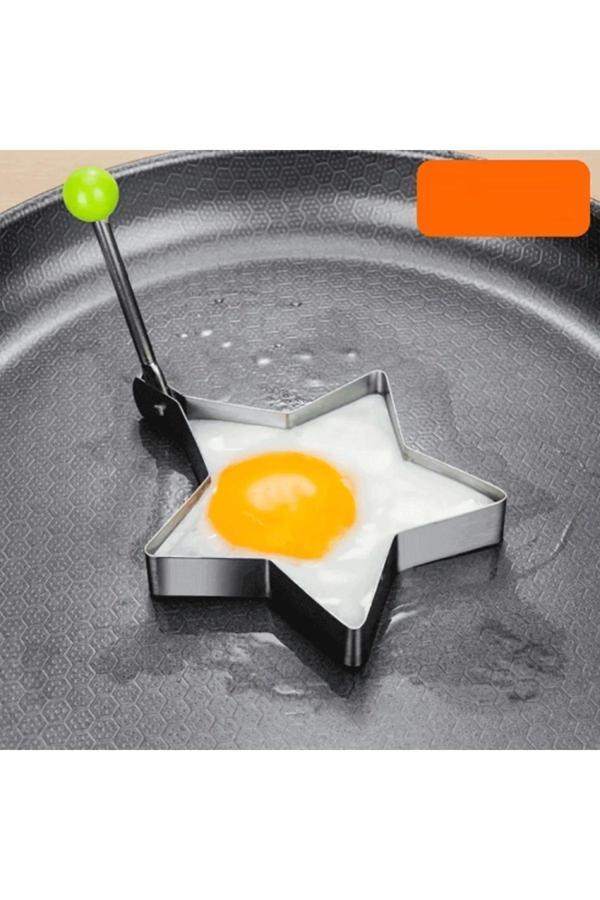 Metalik Yıldız Şeklinde Metal Omlet Yumurta Ve Krep Kalıpları - Image 1