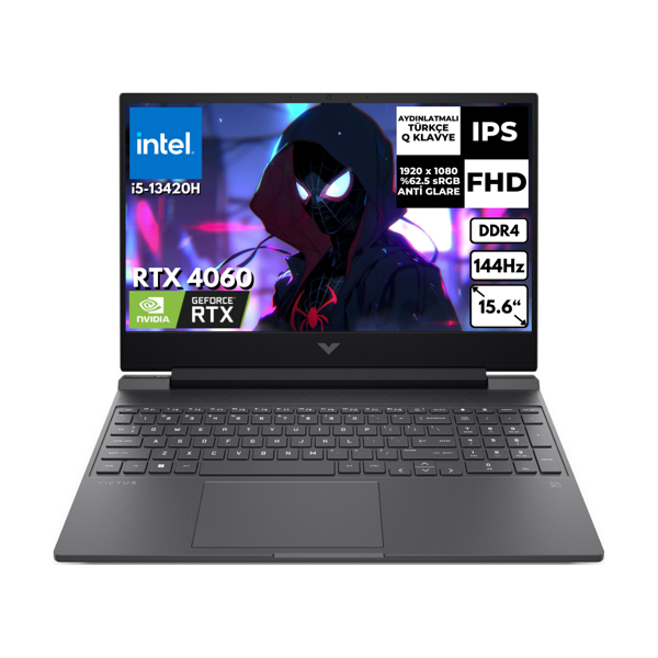 HP Victus 15-FA2704NT i5-13420H 32 GB 4 TBSSD 6GB RTX3050 15.6" 144Hz FHD Windows 11 Home Gaming Laptop B7TG9EAAT25 - Image 1