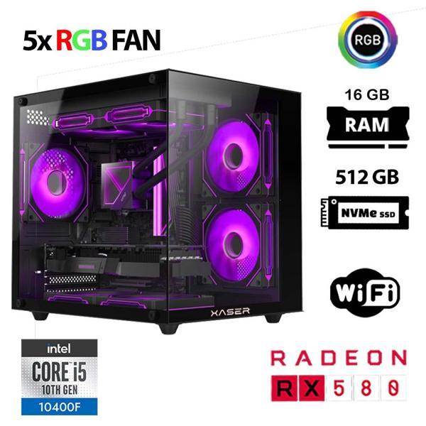 Xaser Cube X110 i5 10400F 16GB Ram 512GB M.2 NVMe SSD 8GB RX580 Masaüstü Oyuncu Bilgisayarı - Image 1
