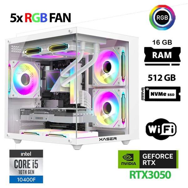 Xaser Cube X140 i5 10400F 16GB Ram 512GB M.2 NVMe SSD 6GB RTX3050 Beyaz Masaüstü Oyuncu Bilgisayarı - Image 1