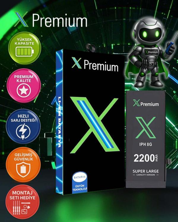 Xpremium iPhone 8 Batarya Pil Süper Yüksek Kapasiteli Güçlendirilmiş 2200 mAh - Image 1