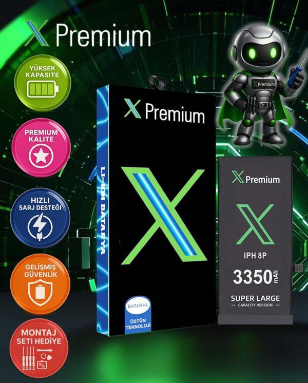 Xpremium iPhone 8 Plus Batarya Pil Süper Yüksek Kapasiteli Güçlendirilmiş 3350 mAh - Image 1
