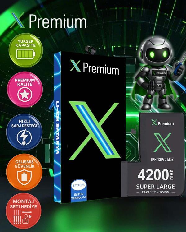 Xpremium iPhone 12 Pro Max Batarya Pil Süper Yüksek Kapasiteli Güçlendirilmiş 4200 mAh - Image 1